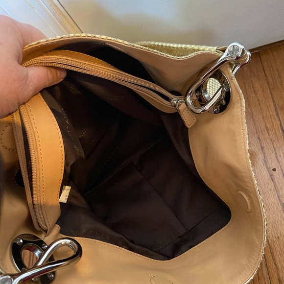 Adrienne Vittadini Shoulder Bag. Gold Color Faux Snake, Silver Tone Hardware - Picture 9 of 13